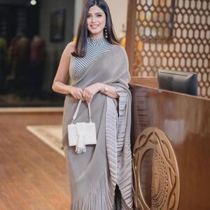 ✨👗 zivara designer sequin work party wear saree – premium soft jimmy chhoo silk saree with shiny fabric & elegant embellished look, perfect for weddings, receptions, parties & festive occasions (free size) 💖